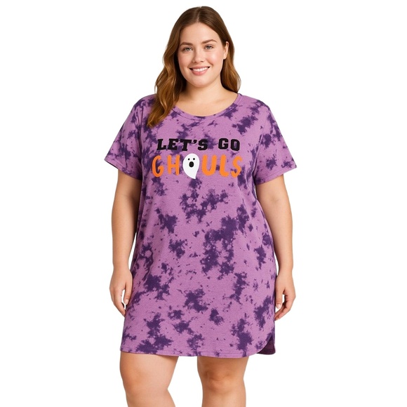 CELEBRATE! HALLOWEEN Women’s Size XL Purple“Let’s Go Ghouls” Sleep Shirt - Picture 1 of 7